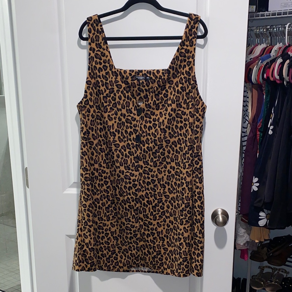 NWOT SheIn Curve Leopard Corduroy Dress